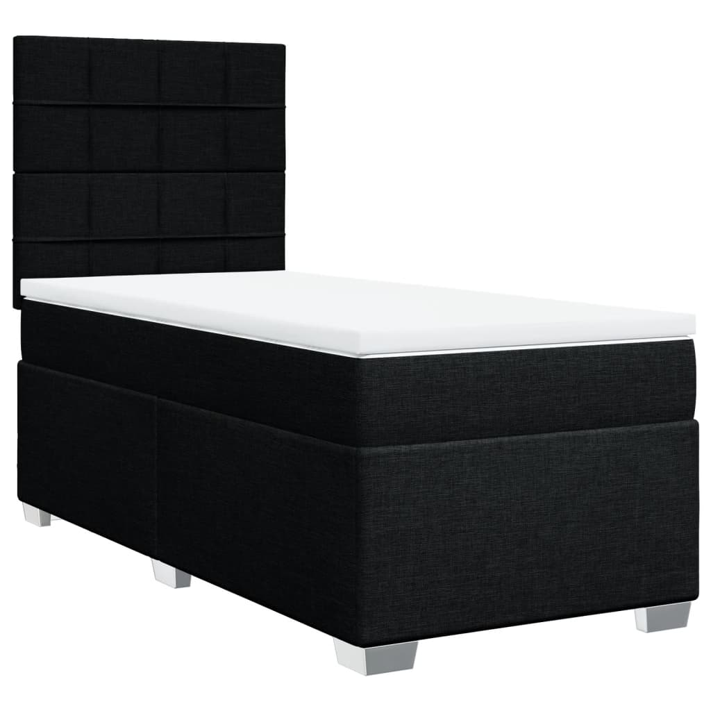 Sommier à lattes de lit avec matelas Noir 90x190 cm Tissu - XIOS