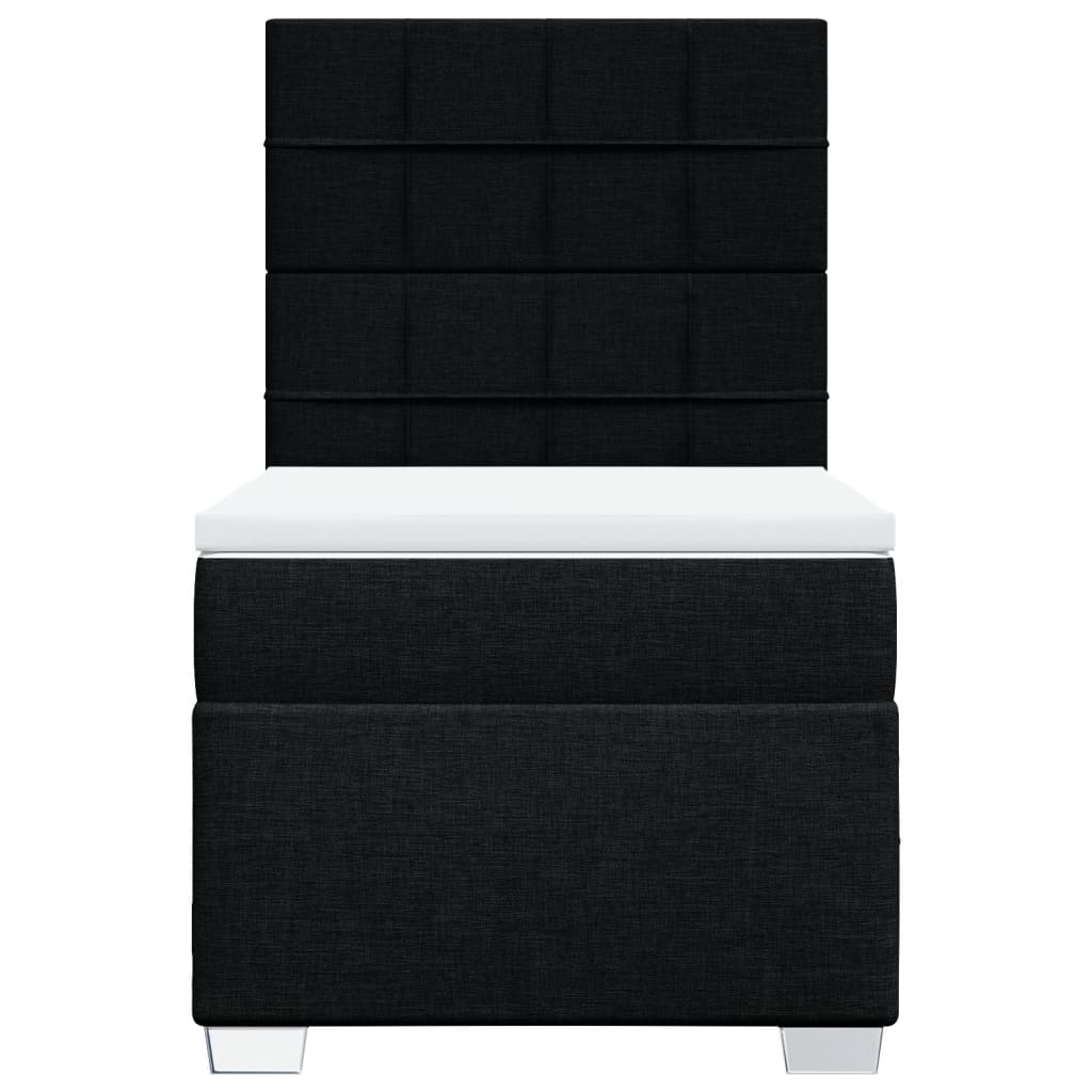 Sommier à lattes de lit avec matelas Noir 90x190 cm Tissu - XIOS
