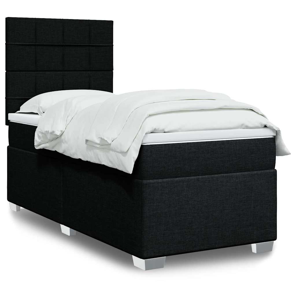 Sommier à lattes de lit avec matelas Noir 90x190 cm Tissu - XIOS