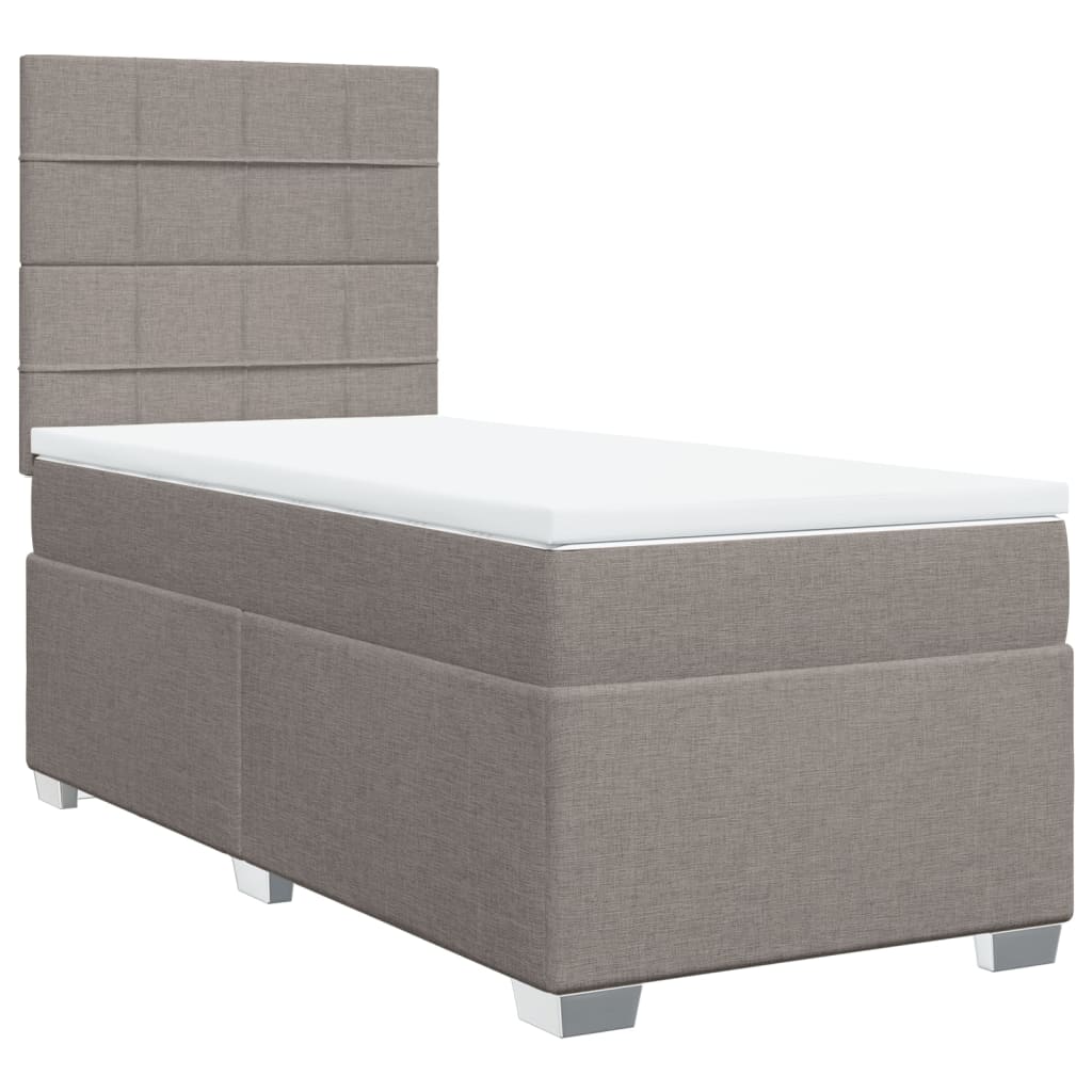 Sommier à lattes de lit avec matelas Taupe 90x190 cm Tissu - XIOS