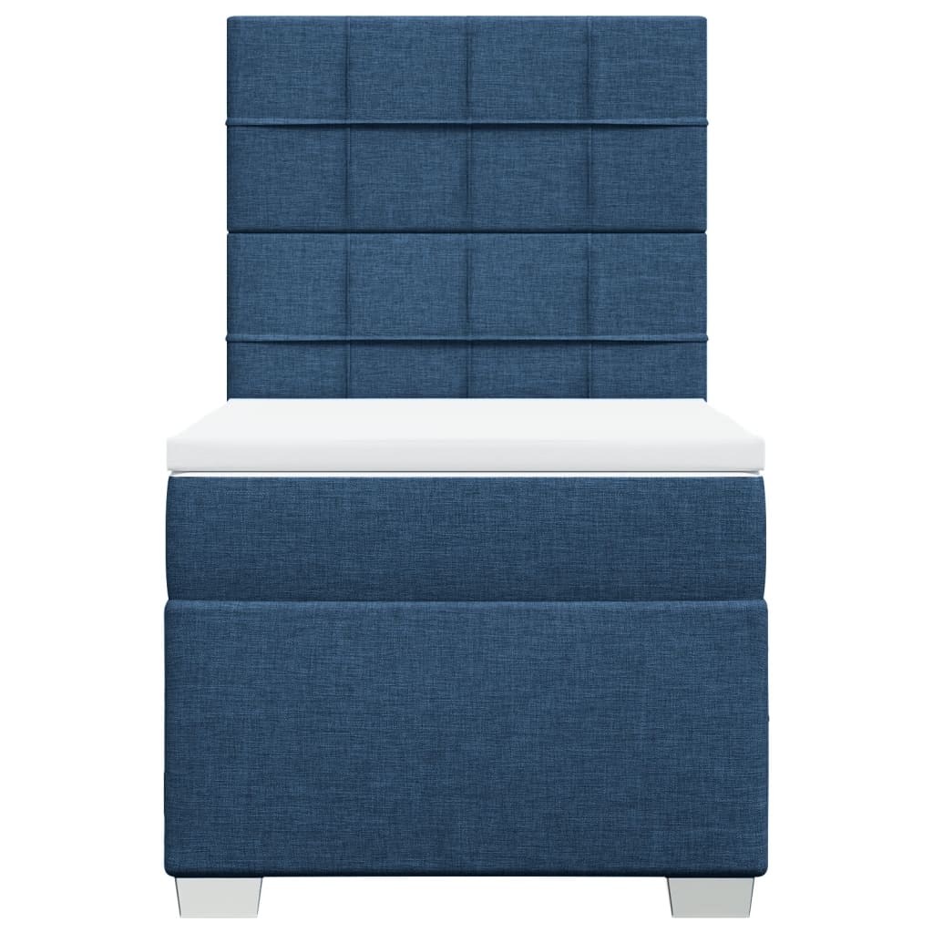 Sommier à lattes de lit avec matelas Bleu 90x190 cm Tissu - XIOS