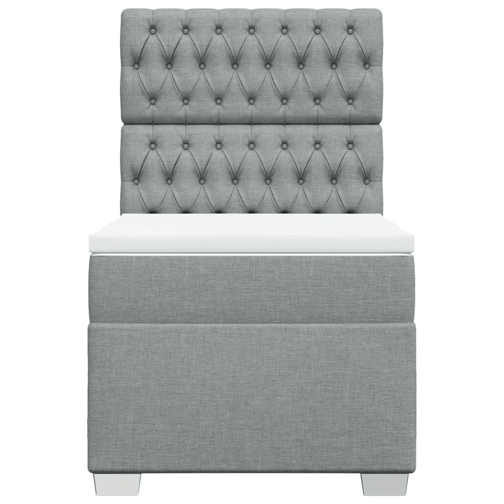Sommier à lattes de lit et matelas Gris clair 90x190 cm Tissu - XIOS