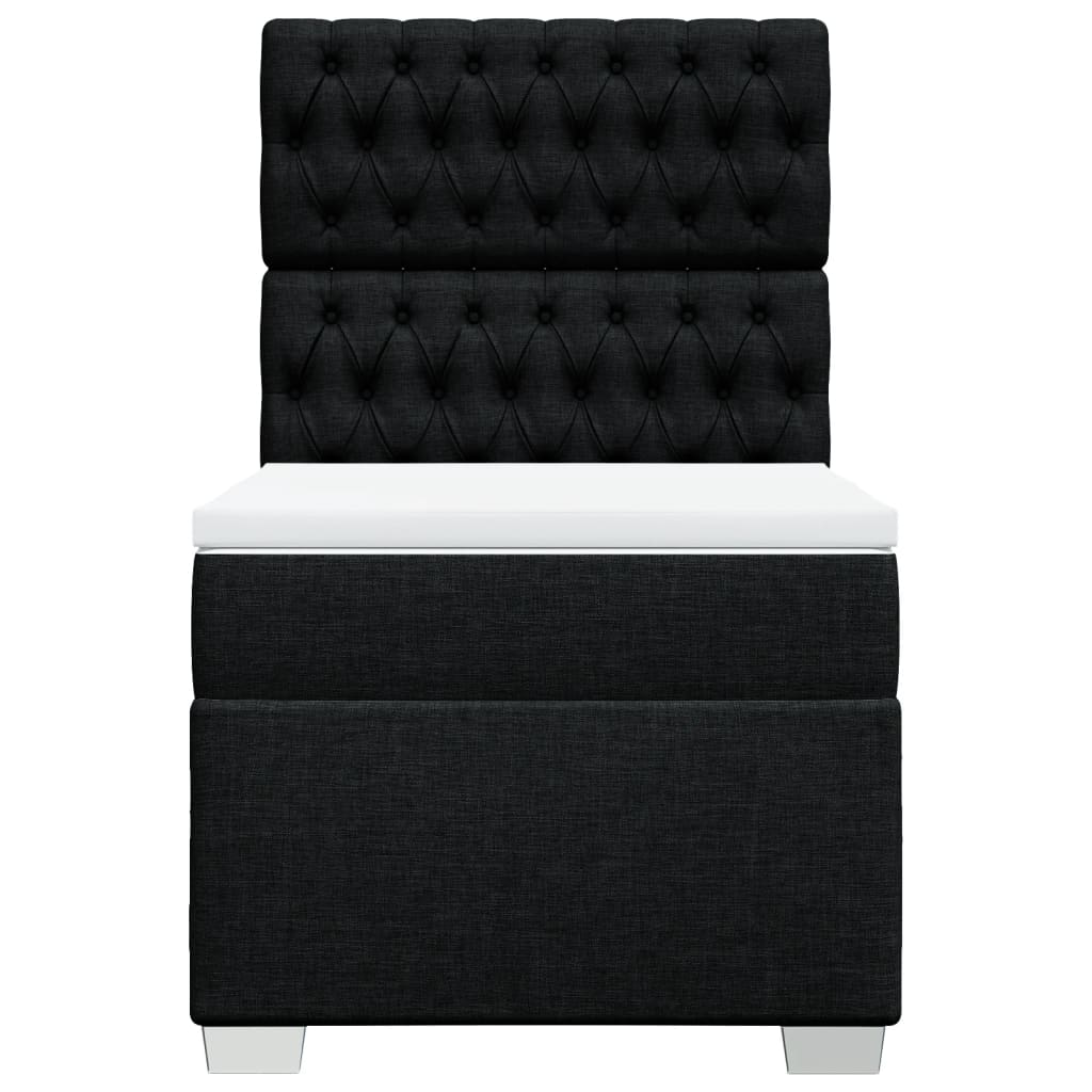 Sommier à lattes de lit avec matelas Noir 90x190 cm Tissu - XIOS