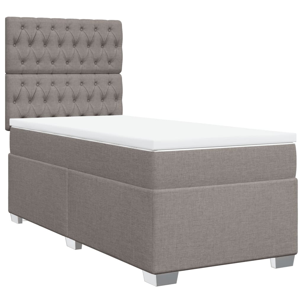Sommier à lattes de lit avec matelas Taupe 90x190 cm Tissu - XIOS
