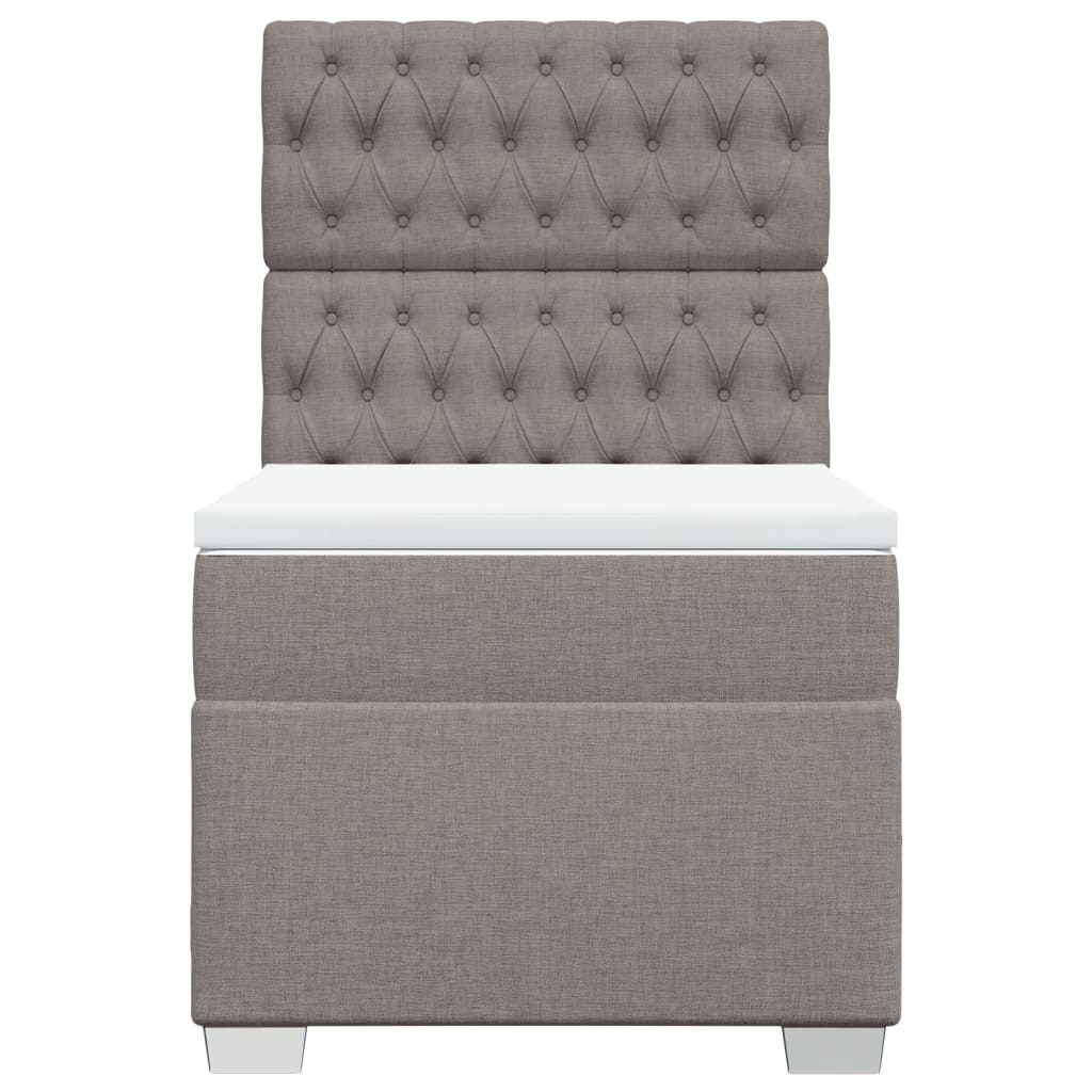 Sommier à lattes de lit avec matelas Taupe 90x190 cm Tissu - XIOS