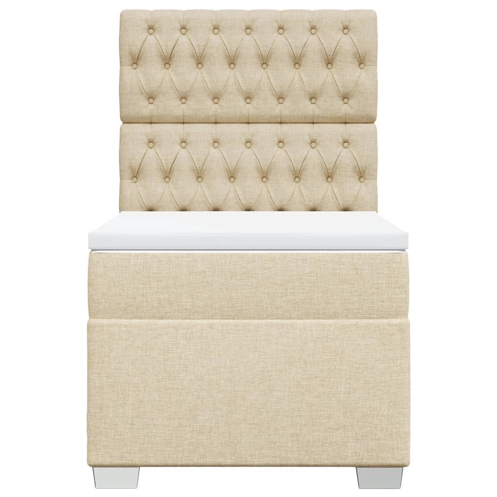 Sommier à lattes de lit et matelas Crème 90x190 cm Tissu - XIOS