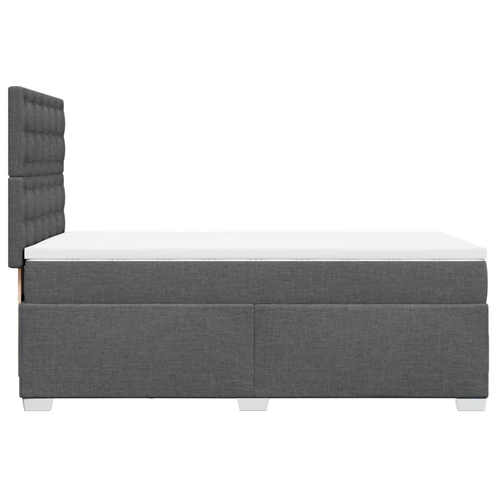 Sommier à lattes de lit et matelas Gris foncé 90x190 cm Tissu - XIOS