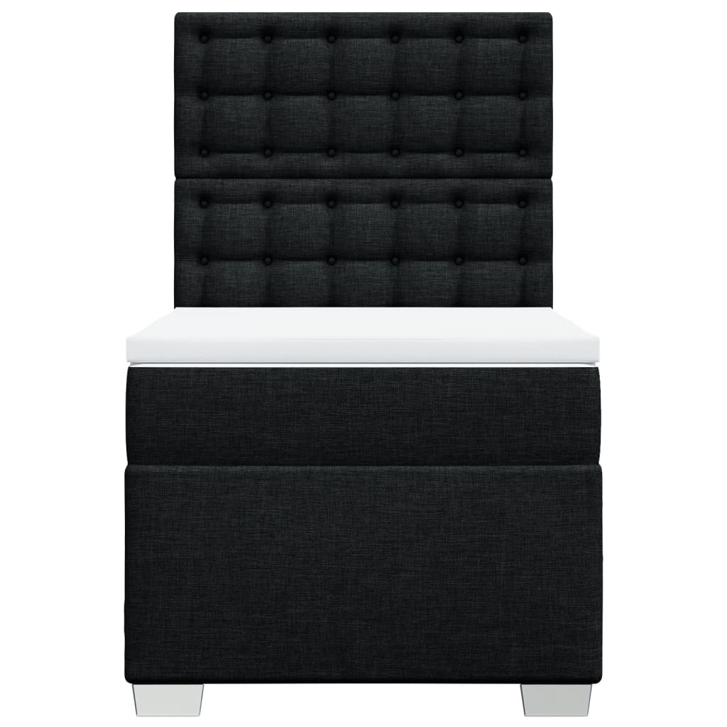 Sommier à lattes de lit avec matelas Noir 90x190 cm Tissu - XIOS