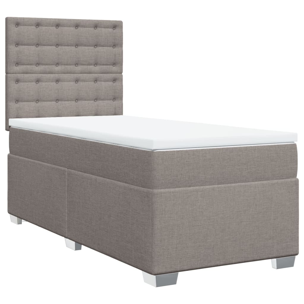 Sommier à lattes de lit avec matelas Taupe 90x190 cm Tissu - XIOS