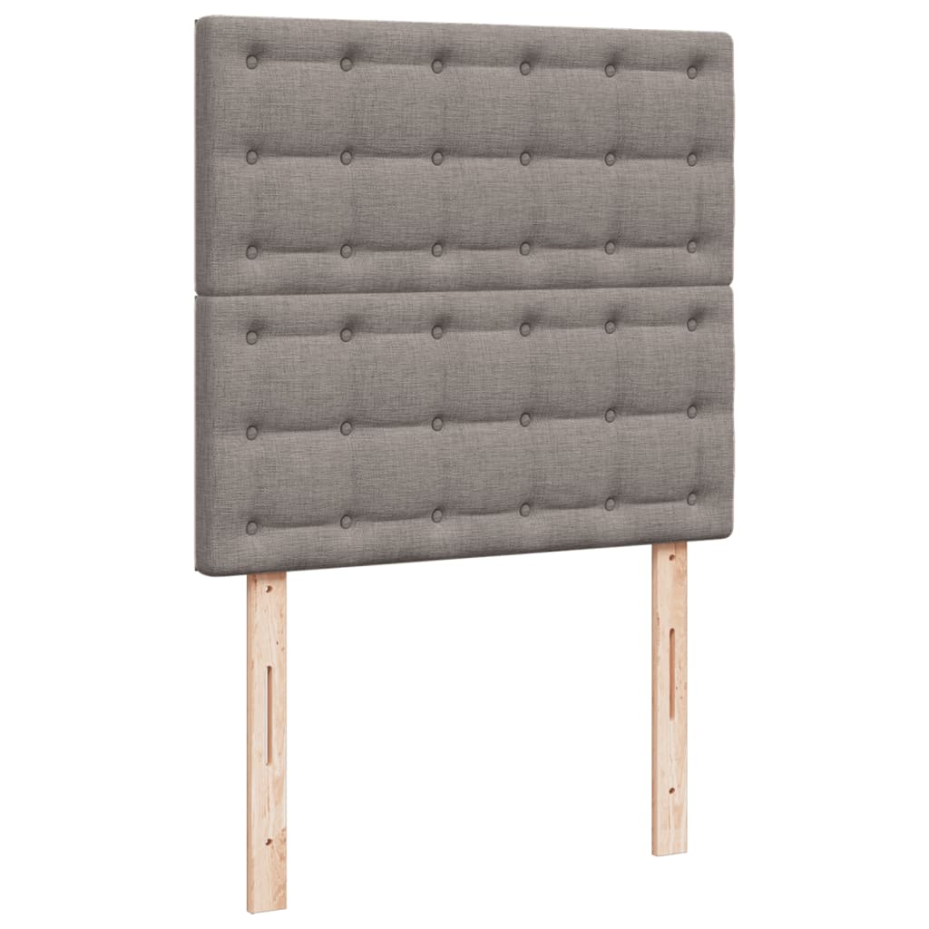 Sommier à lattes de lit avec matelas Taupe 90x190 cm Tissu - XIOS