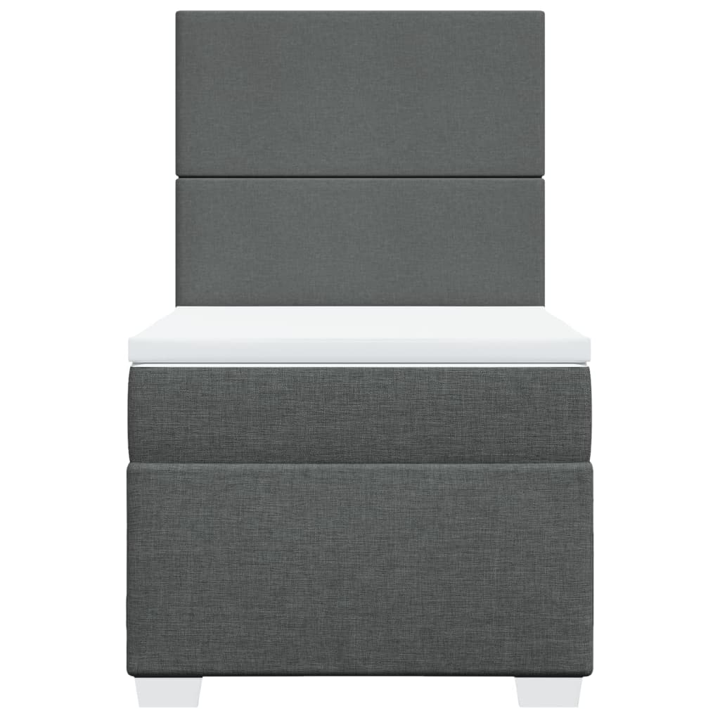 Sommier à lattes de lit avec matelas Gris foncé 90x200 cm Tissu - XIOS