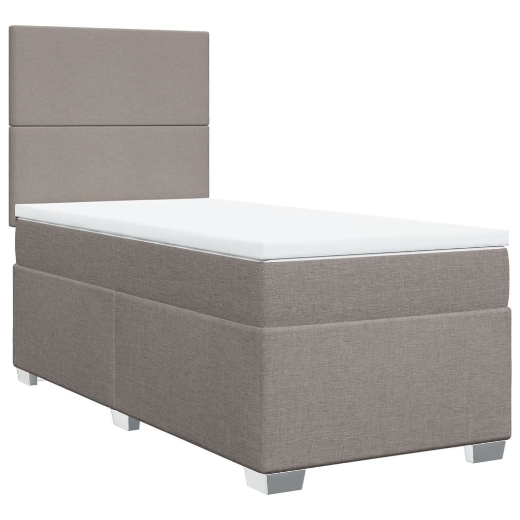 Sommier à lattes de lit avec matelas Taupe 90x200 cm Tissu - XIOS