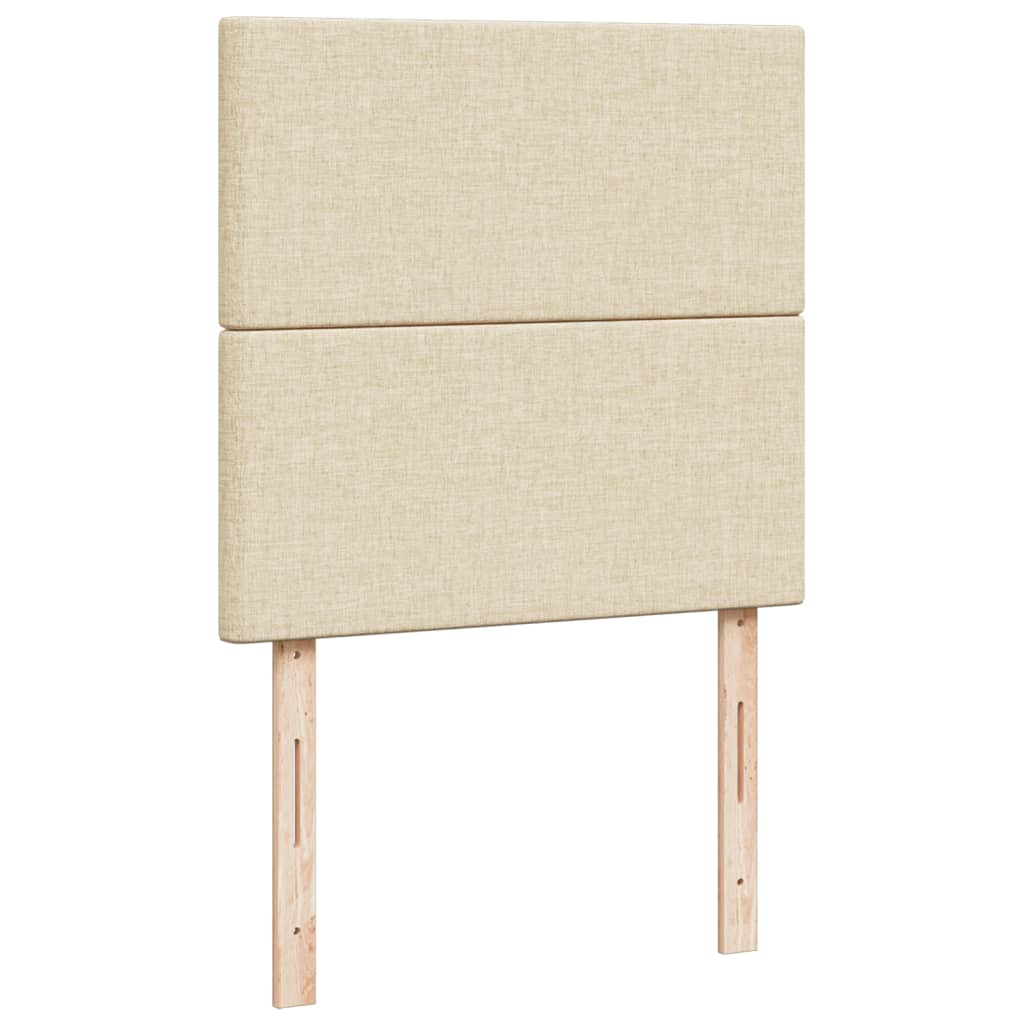 Sommier à lattes de lit avec matelas Crème 90x200 cm Tissu - XIOS