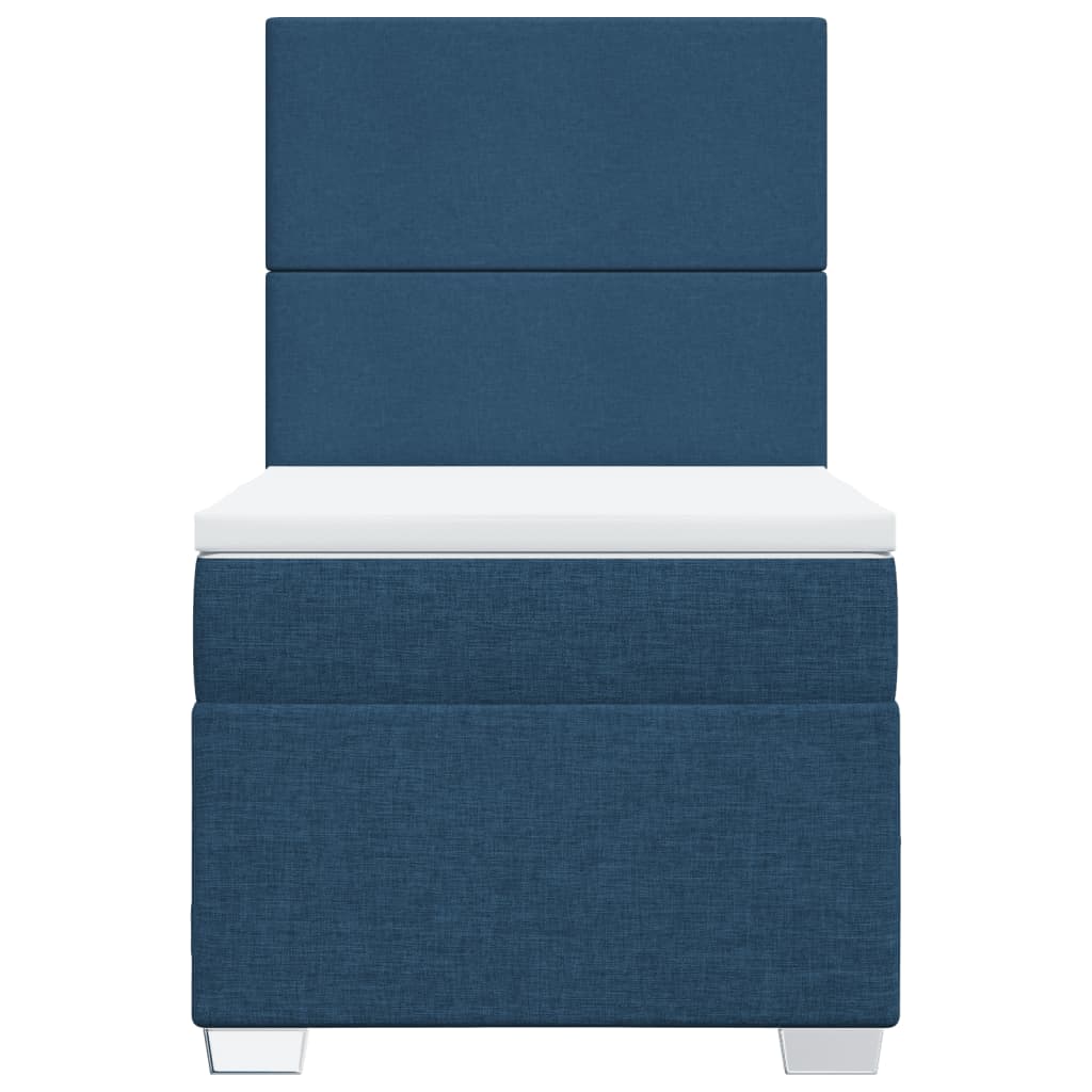 Sommier à lattes de lit avec matelas Bleu 90x200 cm Tissu - XIOS