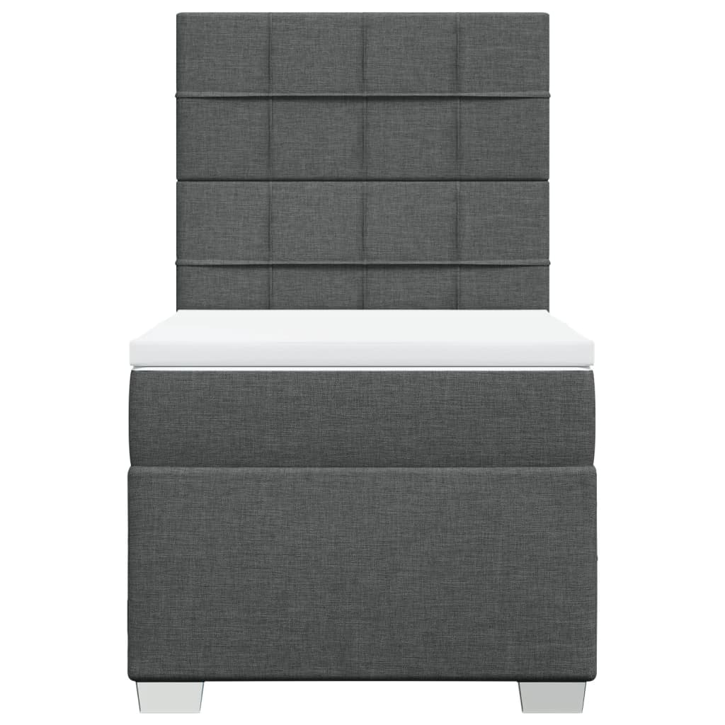 Sommier à lattes de lit avec matelas Gris foncé 90x200 cm Tissu - XIOS