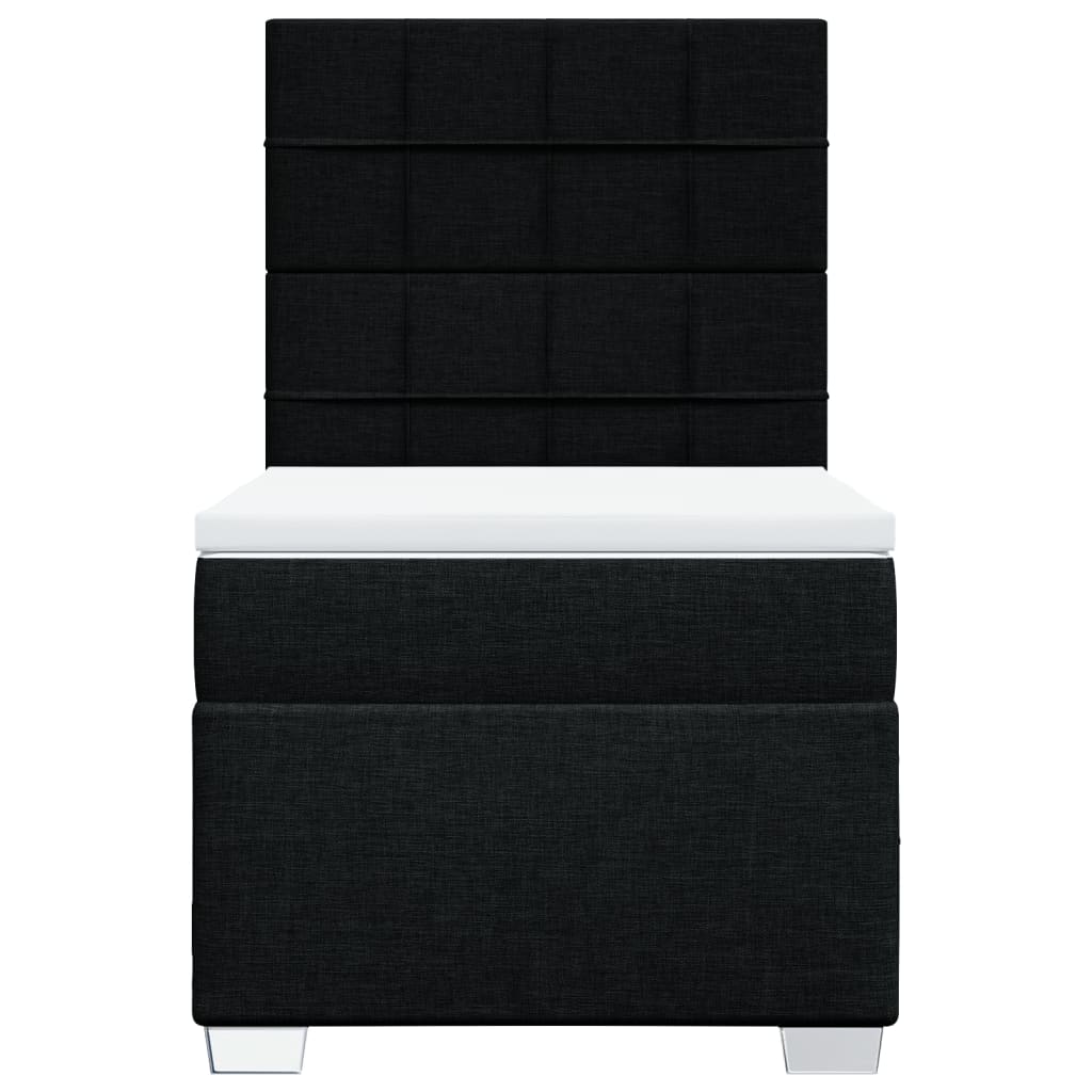 Sommier à lattes de lit avec matelas Noir 90x200 cm Tissu - XIOS