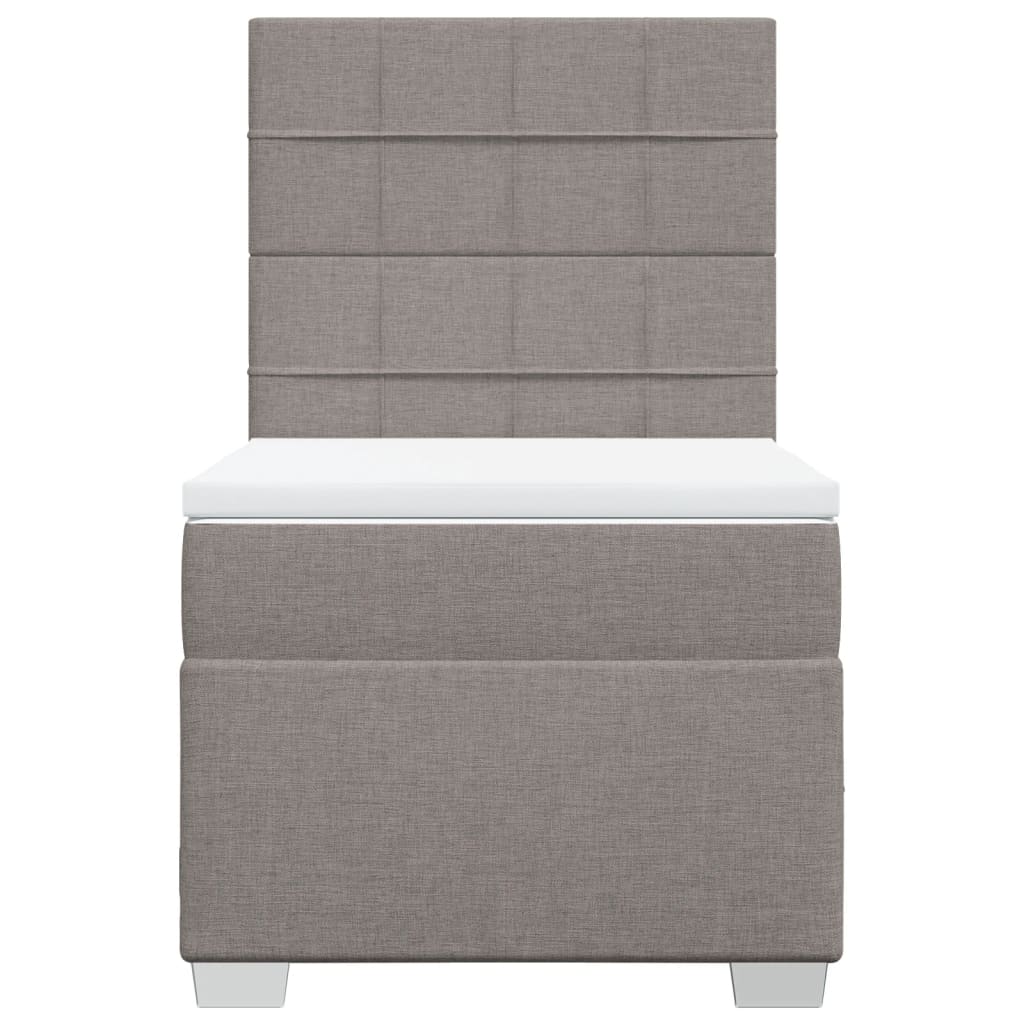 Sommier à lattes de lit avec matelas Taupe 90x200 cm Tissu - XIOS