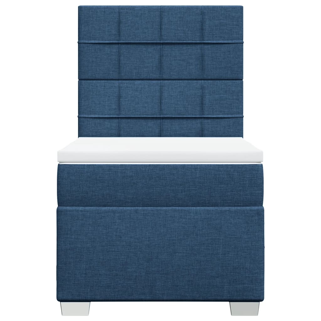Sommier à lattes de lit avec matelas Bleu 90x200 cm Tissu - XIOS