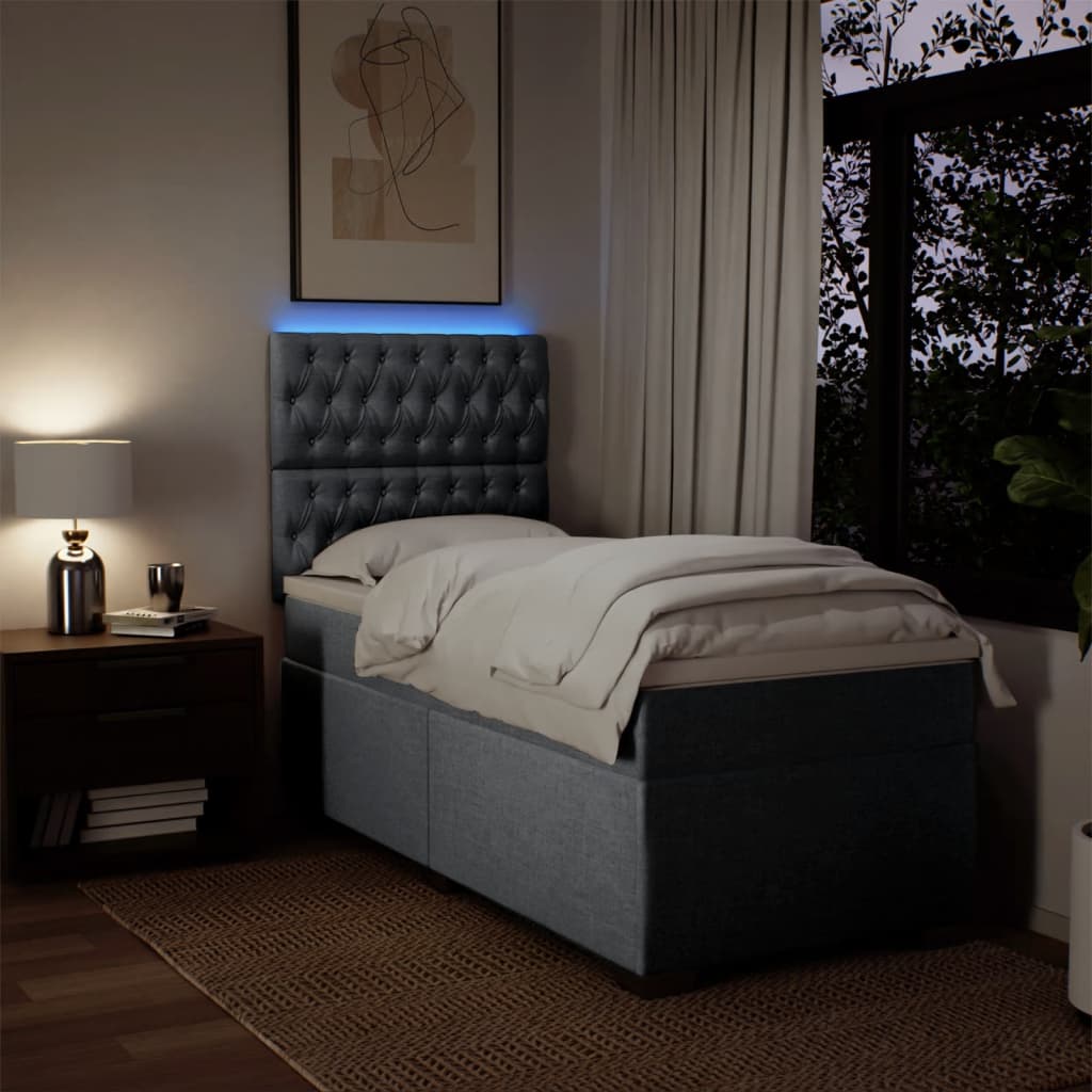 Sommier à lattes de lit avec matelas Gris clair 90x200 cm Tissu - XIOS