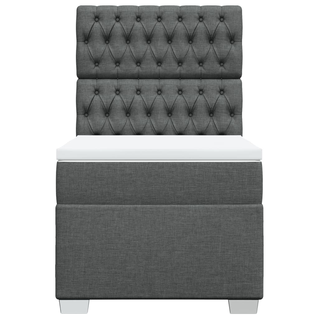 Sommier à lattes de lit avec matelas Gris foncé 90x200 cm Tissu - XIOS