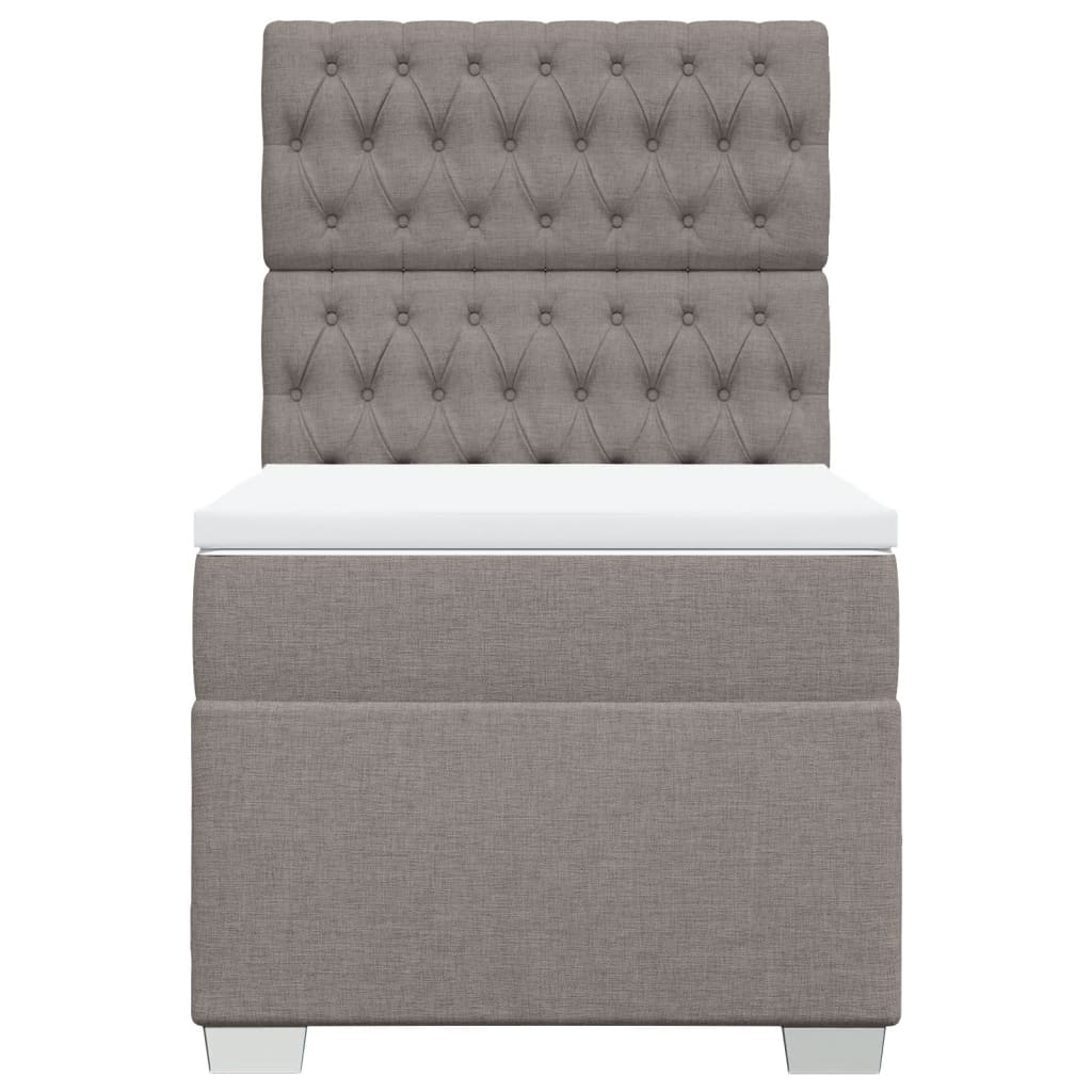 Sommier à lattes de lit avec matelas Taupe 90x200 cm Tissu - XIOS