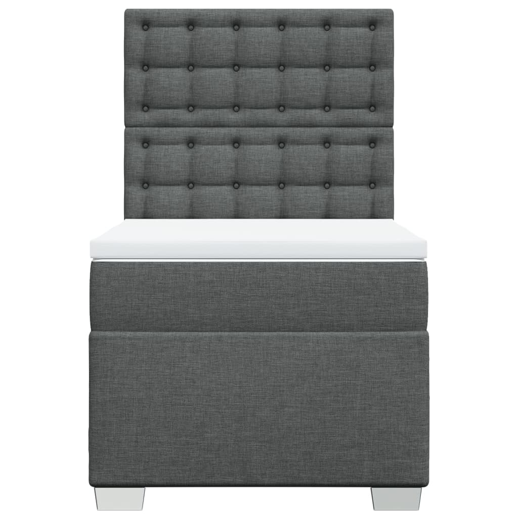 Sommier à lattes de lit avec matelas Gris foncé 90x200 cm Tissu - XIOS