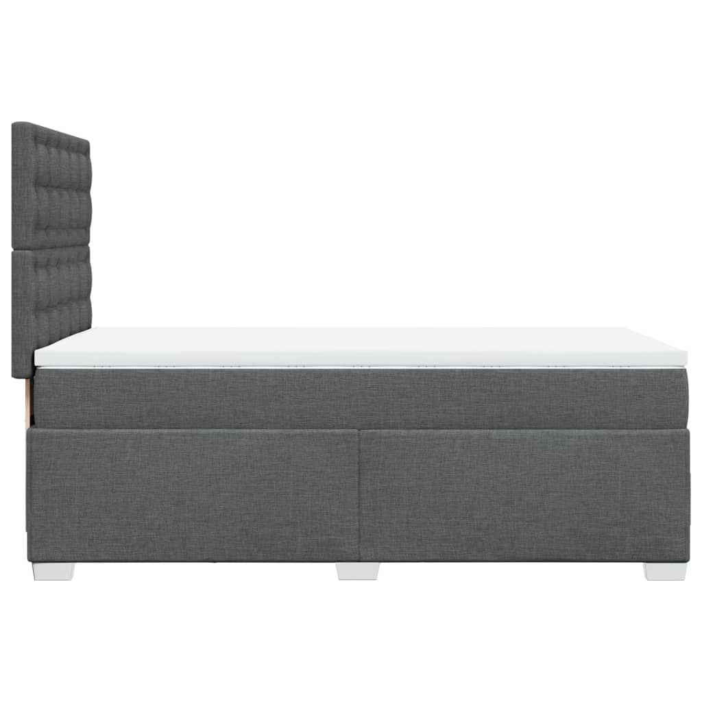 Sommier à lattes de lit avec matelas Gris foncé 90x200 cm Tissu - XIOS