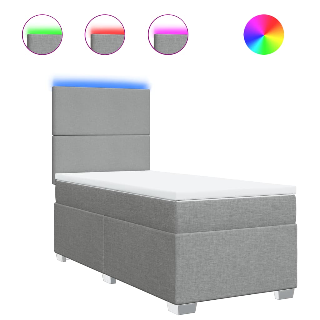 Sommier à lattes de lit avec matelas Gris clair 100x200cm Tissu - XIOS
