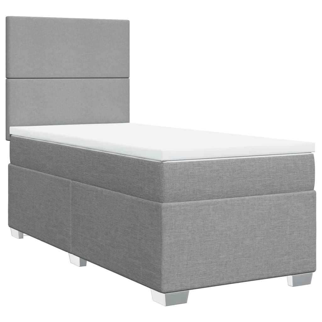 Sommier à lattes de lit avec matelas Gris clair 100x200cm Tissu - XIOS