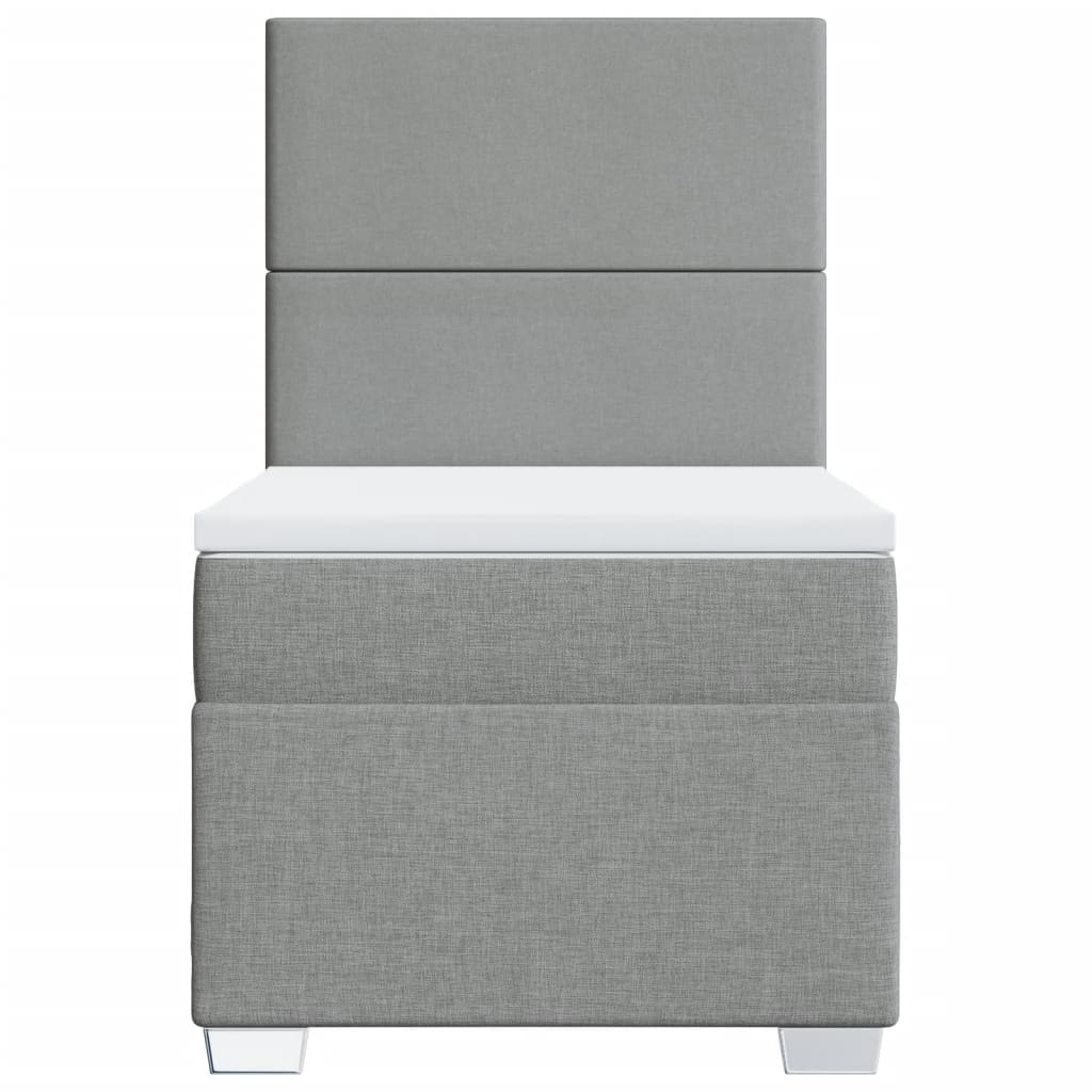 Sommier à lattes de lit avec matelas Gris clair 100x200cm Tissu - XIOS