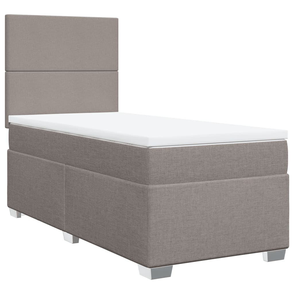 Sommier à lattes de lit avec matelas Taupe 100x200 cm Tissu - XIOS