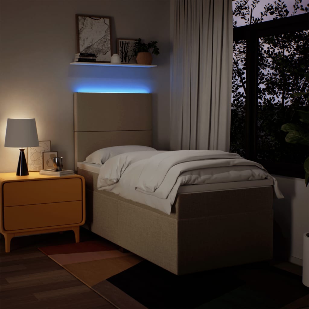 Sommier à lattes de lit avec matelas Crème 100x200 cm Tissu - XIOS