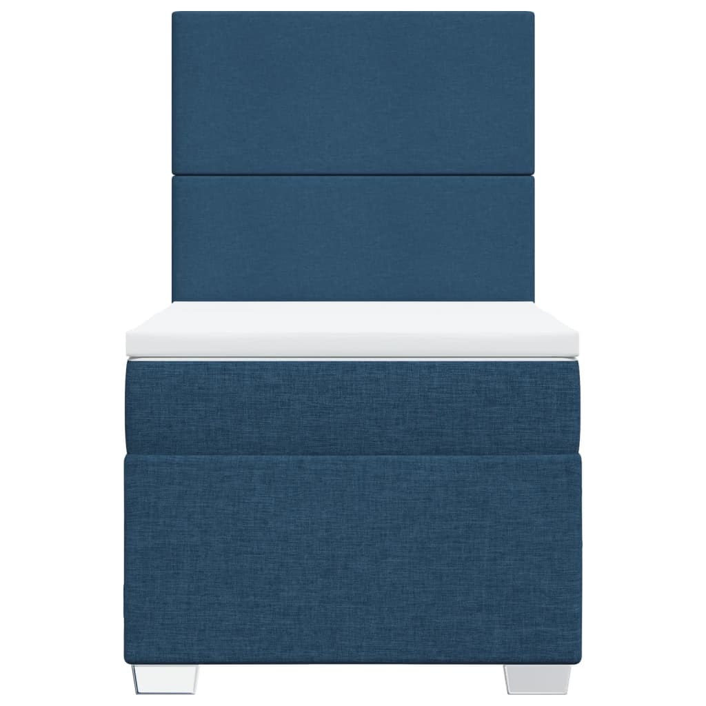 Sommier à lattes de lit avec matelas Bleu 100x200 cm Tissu - XIOS