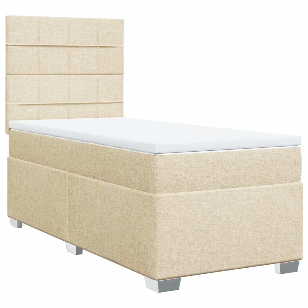 Sommier à lattes de lit avec matelas Crème 100x200 cm Tissu - XIOS