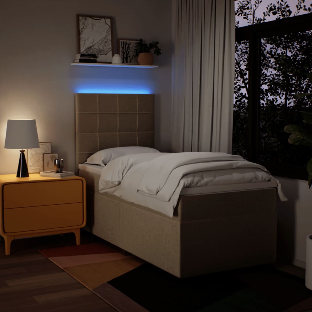 Sommier à lattes de lit avec matelas Crème 100x200 cm Tissu - XIOS
