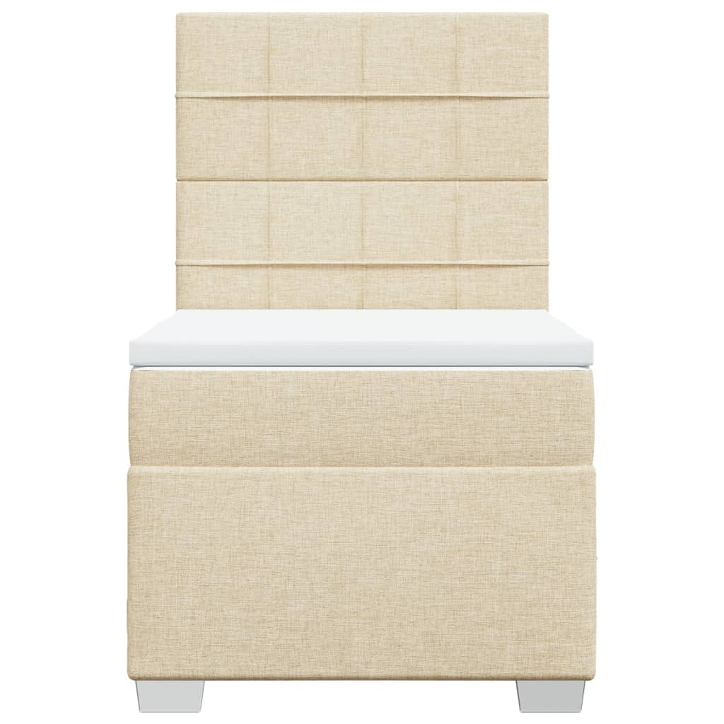 Sommier à lattes de lit avec matelas Crème 100x200 cm Tissu - XIOS