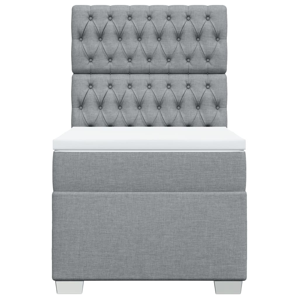 Sommier à lattes de lit avec matelas Gris clair 100x200cm Tissu - XIOS