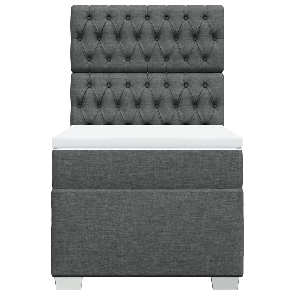 Sommier à lattes de lit avec matelas Gris foncé 100x200cm Tissu - XIOS