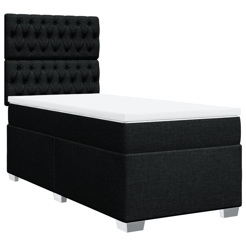 Sommier à lattes de lit avec matelas Noir 100x200 cm Tissu - XIOS