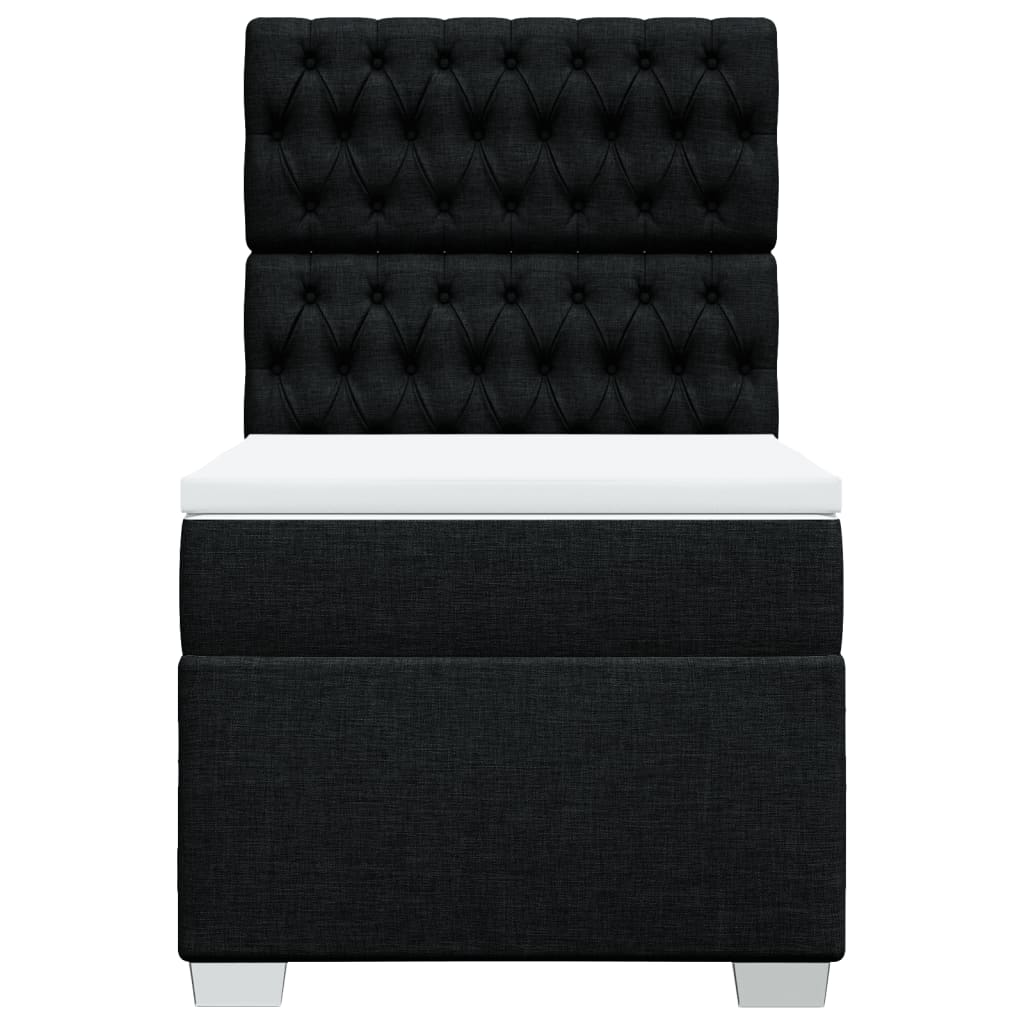 Sommier à lattes de lit avec matelas Noir 100x200 cm Tissu - XIOS