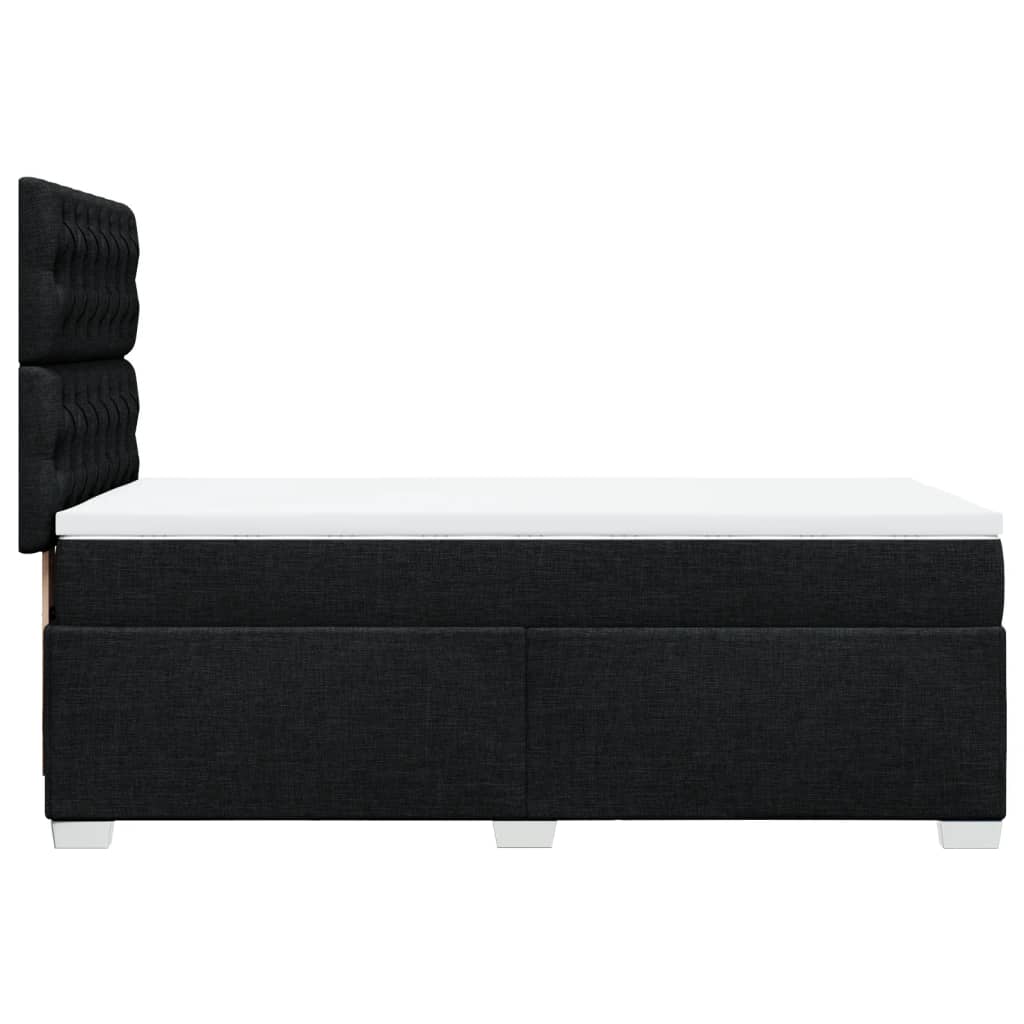 Sommier à lattes de lit avec matelas Noir 100x200 cm Tissu - XIOS