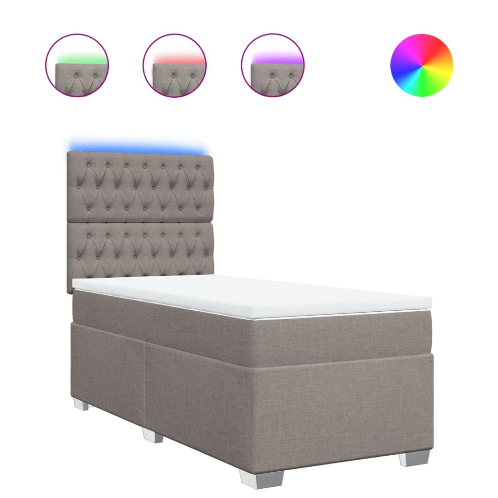 Sommier à lattes de lit avec matelas Taupe 100x200 cm Tissu - XIOS