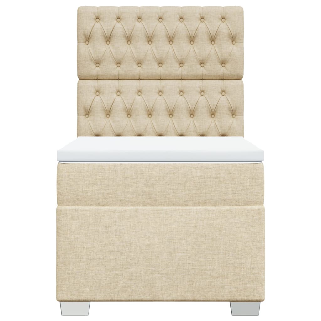 Sommier à lattes de lit avec matelas Crème 100x200 cm Tissu - XIOS