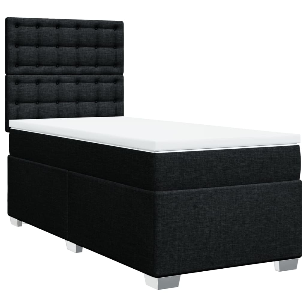 Sommier à lattes de lit avec matelas Noir 100x200 cm Tissu - XIOS