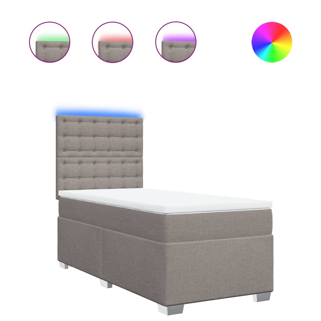 Sommier à lattes de lit avec matelas Taupe 100x200 cm Tissu - XIOS