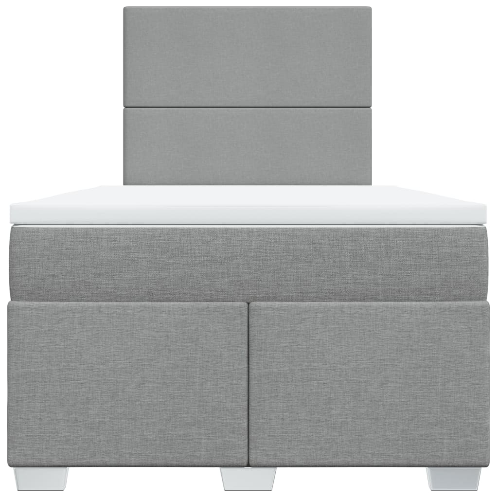 Sommier à lattes de lit et matelas gris clair 120x190 cm tissu - XIOS