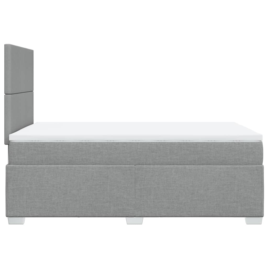 Sommier à lattes de lit et matelas gris clair 120x190 cm tissu - XIOS