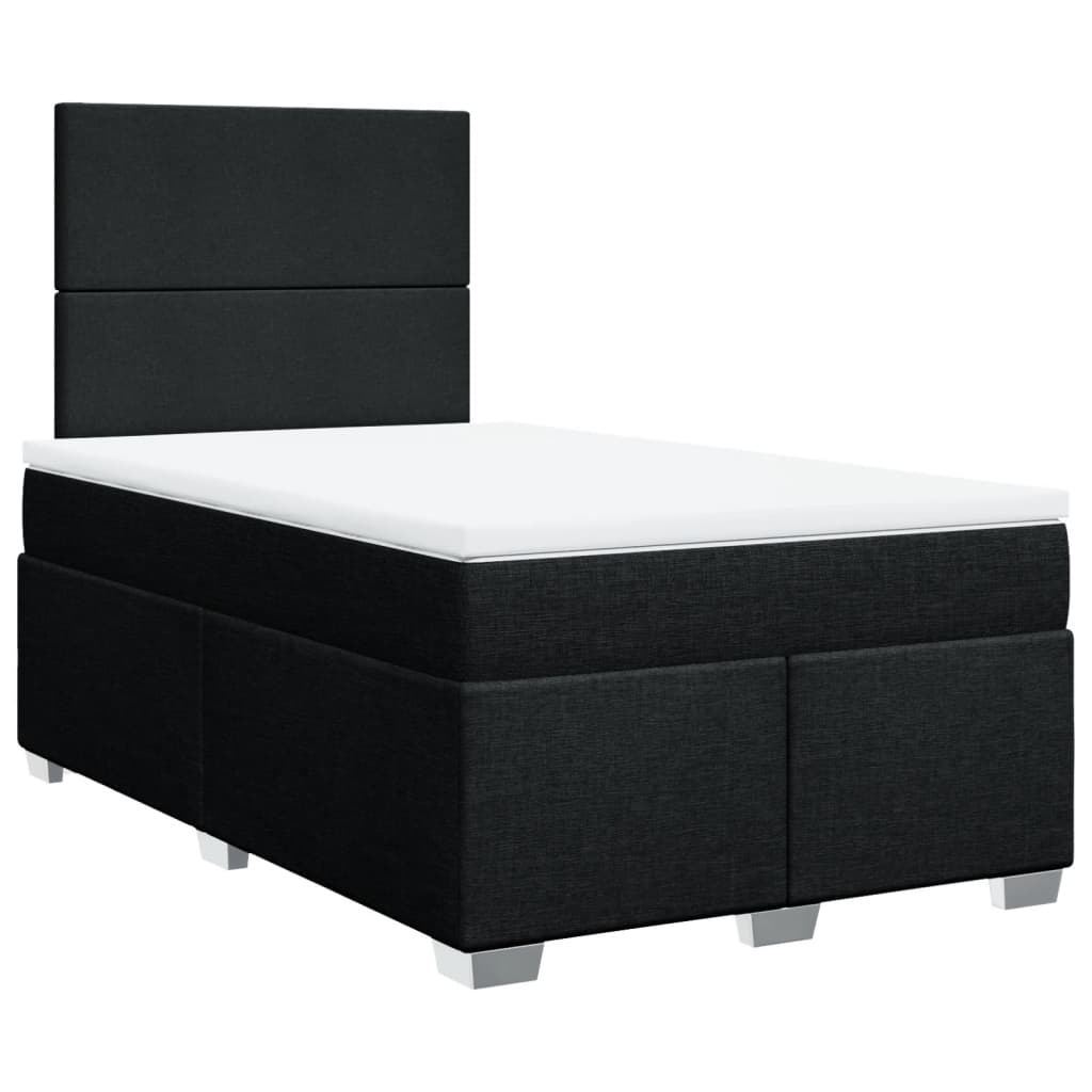 Sommier à lattes de lit avec matelas noir 120x190 cm tissu - XIOS