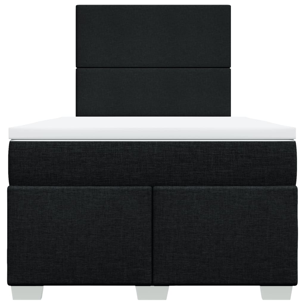Sommier à lattes de lit avec matelas noir 120x190 cm tissu - XIOS