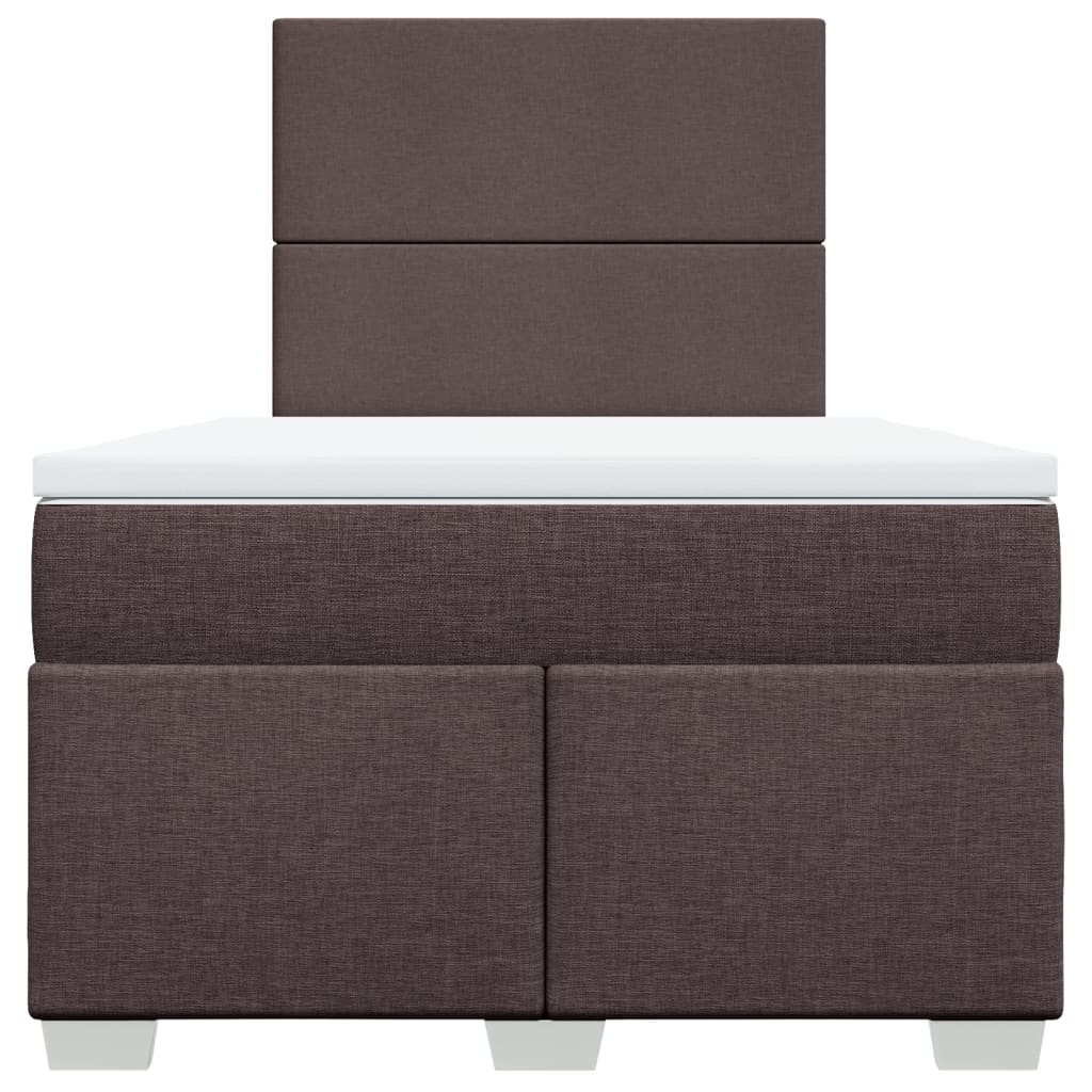 Sommier à lattes de lit et matelas marron foncé 120x190cm tissu - XIOS